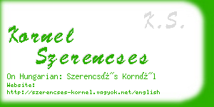 kornel szerencses business card